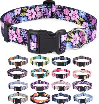 Mihqy Dog Collar with Bohemia Floral Tribal Geometric Patterns